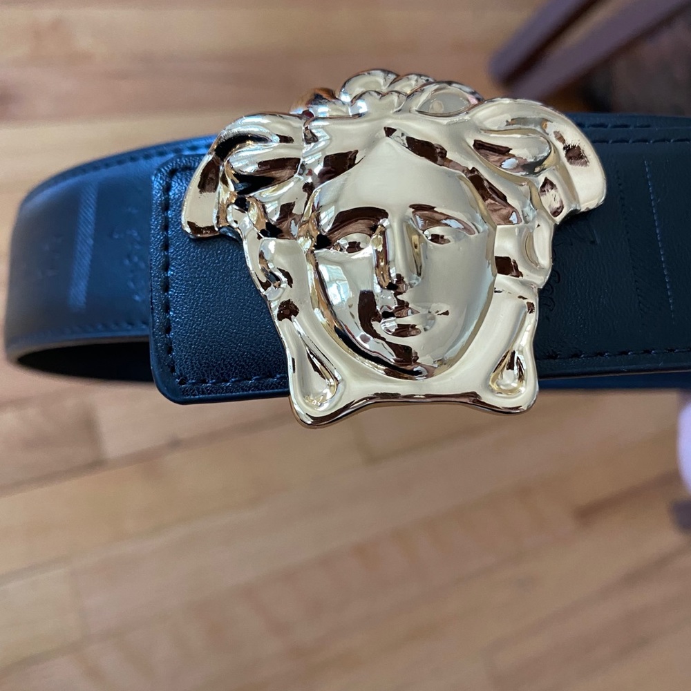 Versace Palazzo Black Belt(Size 105cm 36-422 inch)